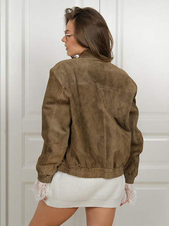 ヴィンテージスエード ジップアップ ボンバージャケット（レディース）2025