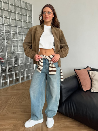 ヴィンテージスエード ジップアップ ボンバージャケット（レディース）2025