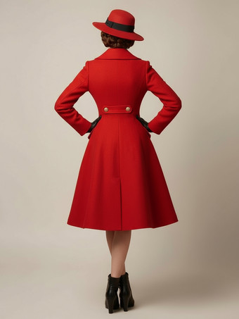 ヴィンテージAライン ダブルブレスト ウール フレア ミディコート レディース 2025