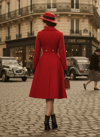 ヴィンテージAライン ダブルブレスト ウール フレア ミディコート レディース 2025