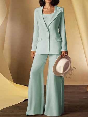 パステルグリーンブライダルマザードレス ジュエルネック 長袖 シースボタン 床長さのゲストドレス 結婚式用