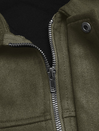 ハンターグリーンのジッパー付きオーバーサイズドロップショルダージャケット（レディース）2025