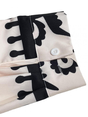 抽象的なプリントとベルトが付いた女性用マキシシャツドレス 2025