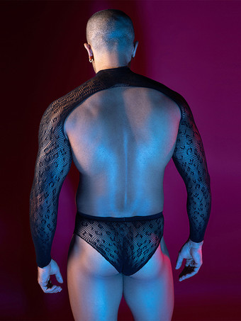 メンズセクシーコスチューム シースルー ナイトクラブウェアセット