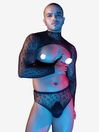 メンズセクシーコスチューム シースルー ナイトクラブウェアセット