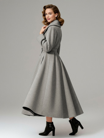 ヴィンテージ ダブルブレスト Aライン ウールコート（ショールカラー）レディース 2025