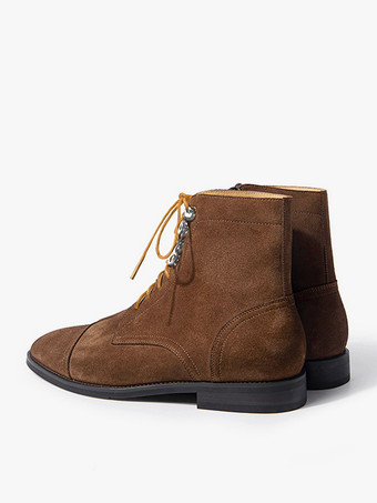 靴 メンズシューズ ワークブーツ メンズブーツ 牛革 シック コーヒーブラウン