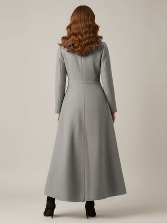 ショールカラーのフルレングスウールコート（レディース）2025