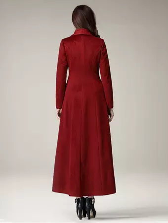 Women's Coat Warm Winter A-line Lapel Full Length Maxi Woolen Coat 2025 -  Milanoo.com