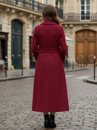 ヴィンテージウールカシミア混紡コート（ゴールドボタン付き、レディース向け）2025年モデル