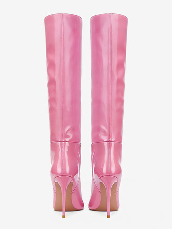 ハイヒール ニーハイブーツ ポインテッドトゥ スティレットヒール ニーブーツ