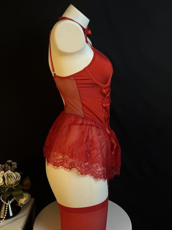 Costumi sexy di Natale corsetti seducenti calzini alti fino al ginocchio set di pantaloni