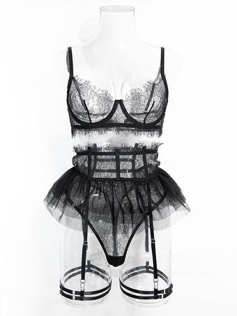 Bridal Lingerie Lace White 4-Piece Bra Panty Sets