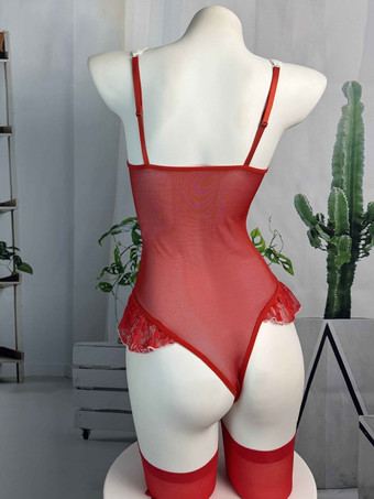 Sexy Christmas Costumes Women's Two-Tone Teddies