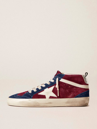 CaobaZapatillas deportivas para hombre con punta redonda roja y estampado de estrellas zapatos de caña alta