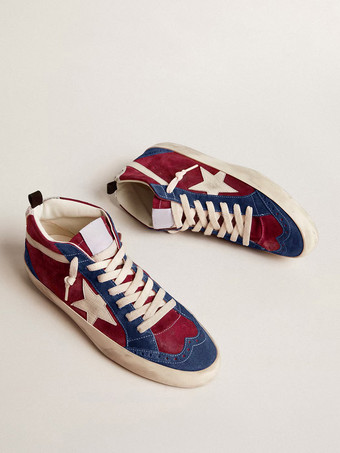 Zapatillas deportivas para hombre con punta redonda roja y estampado de estrellas zapatos de caña alta