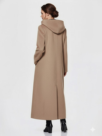 レディース ラップコート フード付き 暖か フルレングス 冬 マキシ ウールブレンドコート 2025