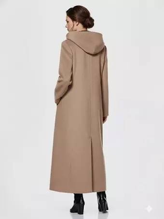 Women Wrap Coat Hooded Warmth Full Length Winter Maxi Wool Blend