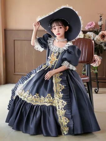 victorian party dress costume Victorian Rococo Costumes Gray Ruffles Dress Costume Party Prom Dress