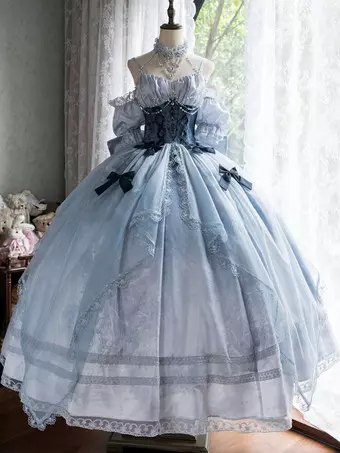 Robe Gothique Lolita En Dentelle - Manches Longues, Style Vintage - Pour Halloween, Cosplay, Soirées à Thème