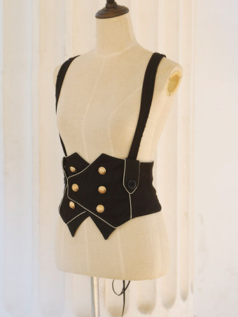 ロリータスペシャル ロリータトップ ベスト コスチューム ゴシック ブラック ノースリーブ レースアップ