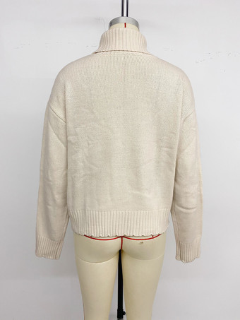 2026年レディース向けタートルネック幾何学模様ニットセーター