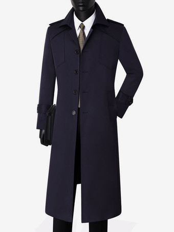 ディープブルーメンズ シングルブレスト ジャケット ロングコート キャメル ロングライン スリムフィット コート