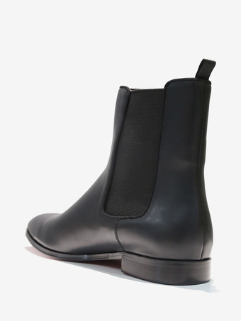 メンズ チェルシーブーツ ブラック プレーン スムース アンクルブーツ