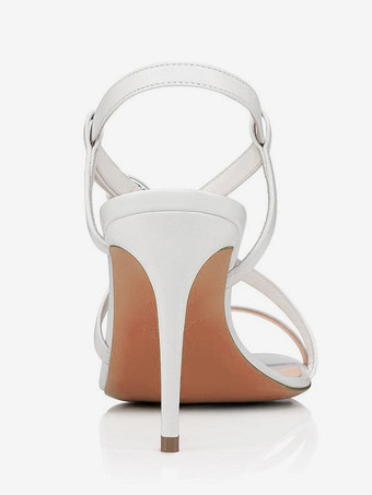 ブラックハイヒールサンダル レディース オープントゥ ストラップ パーティーシューズ