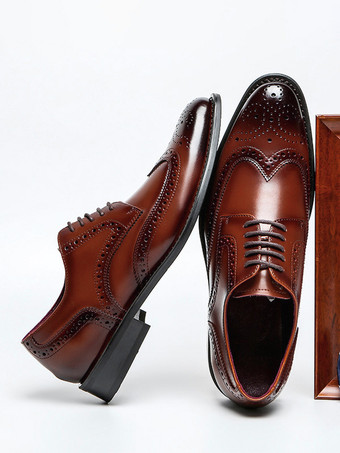 メンズドレスシューズ フォーマル ビジネス クラシック レースアップ ウィングチップ オックスフォードシューズ