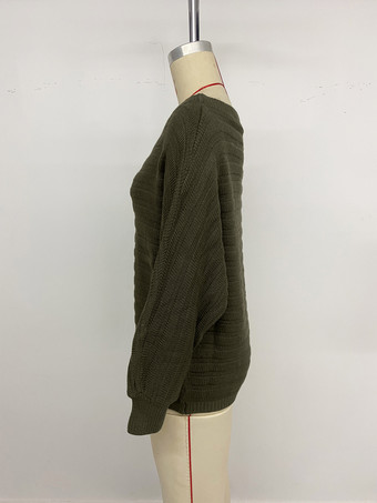 オフショルダー ルーズフィット 長袖 ニットセーター トップス レディース 2025