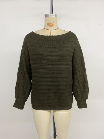 オフショルダー ルーズフィット 長袖 ニットセーター トップス レディース 2025