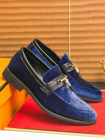 メンズ スエード タッセルローファー スリッポン スパイク モカシン シューズ ローヒール 快適 ペニーシューズ