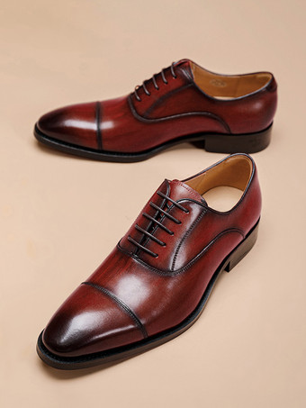 メンズドレスシューズ レザーポインテッドトゥフォーマルダービーシューズ オフィスやプロムに最適