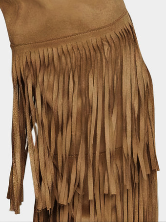 レディース スエード オーバーニーブーツ ポインテッドトゥ ハイヒール サイハイブーツ タッセル付き