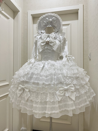 スイートロリータドレスポリエステルノースリーブジャンパーロリータドレス