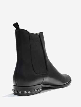 メンズ チェルシーブーツ ブラック スクエアトゥ アンクル プロム スパイクヒールブーツ