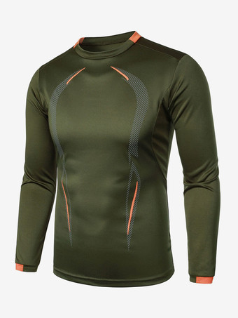 ハンターグリーン メンズ 夏 フィットネス トレーニング 通気性 速乾 スポーツウェア 長袖 Tシャツ