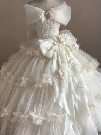 フェアリーロリータドレス シャンパンフロントリボンオフショルダーティーパーティーロリータドレス