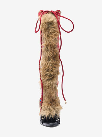 レディース グラディエーターサンダル フェイクファー オープントゥ レースアップサンダル