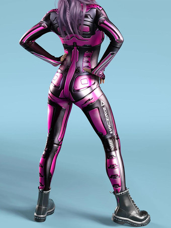 サイバーパンク ゼンタイ レディース ロボット 3Dプリント メタリック レディース ゼンタイ キャットスーツ