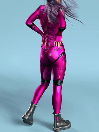 Sexy Damen-Jumpsuit Zentai mit Roboter-Print und Illusion-Tattoo-Design sexy Catsuit
