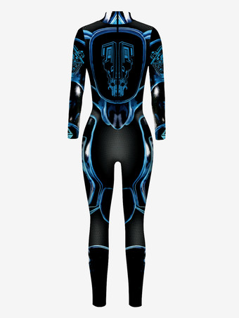 メンズ サイバーパンク ロボット イリュージョンプリント メタリック ヴェネツィア カーニバル スキンスーツ