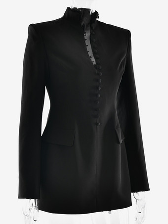 2026年レディース向け、モダンなボタンアップスリムブレザーミニドレス