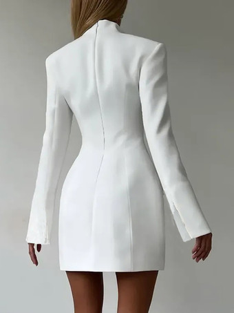 2026年レディース向け、モダンなボタンアップスリムブレザーミニドレス