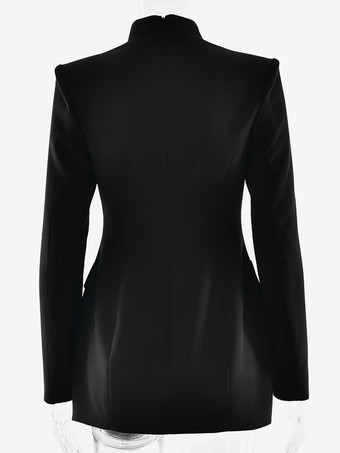 2026年レディース向け、モダンなボタンアップスリムブレザーミニドレス