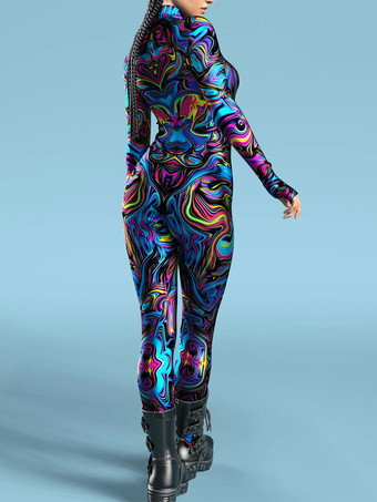 セクシーなサイバーパンクレディースゼンタイ3D解剖学的ジャンプスーツヴェネツィアカーニバルスキンスーツ