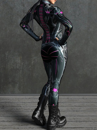 セクシーなサイバーパンクレディースゼンタイ3D解剖学的ジャンプスーツヴェネツィアカーニバルスキンスーツ