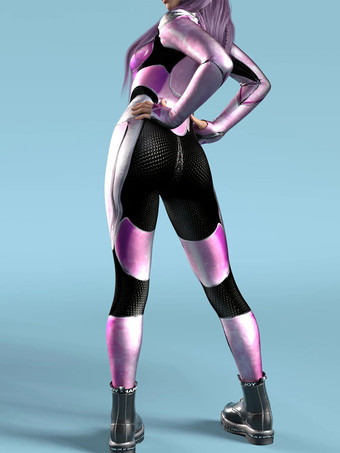 セクシーなサイバーパンクレディースゼンタイ3D解剖学的ジャンプスーツヴェネツィアカーニバルスキンスーツ