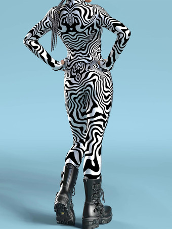 セクシーなサイバーパンクレディースゼンタイ3D解剖学的ジャンプスーツヴェネツィアカーニバルスキンスーツ